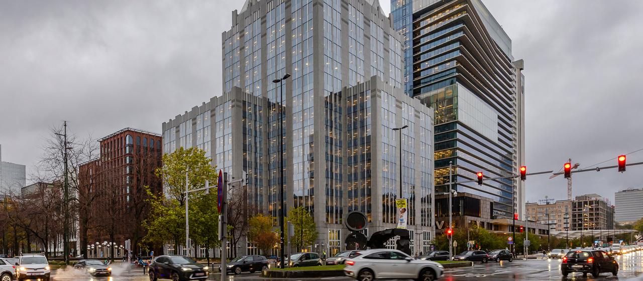 View of the headquarters of the financial institution Euroclear in Brussels.